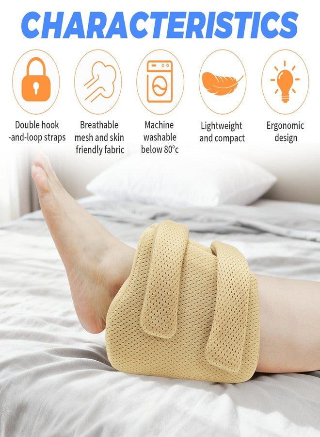 EHUCON 3D Compact Heel Protectors for Pressure Sores & Bed Sore Relief, Foot Elevation Pillow for Bedridden Patients, Heel Cushion for Post-Surgery Recovery, Ankle Support Foot Wedge Pillow to Reduce Pressure (Khaki 1 pc) - Image 2